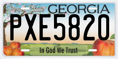 GA license plate PXE5820