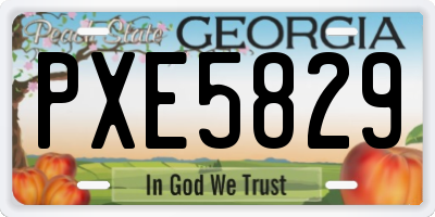 GA license plate PXE5829