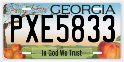 GA license plate PXE5833