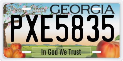 GA license plate PXE5835