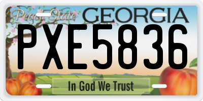 GA license plate PXE5836