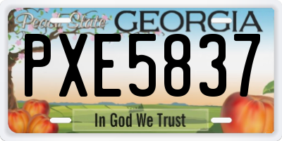 GA license plate PXE5837