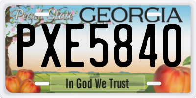 GA license plate PXE5840