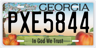 GA license plate PXE5844