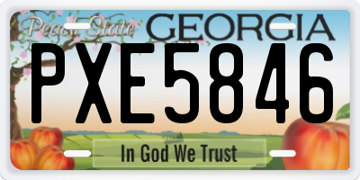 GA license plate PXE5846