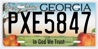GA license plate PXE5847
