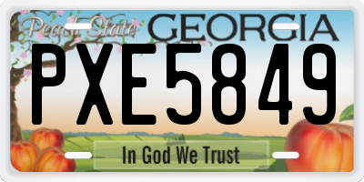 GA license plate PXE5849