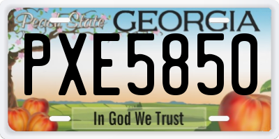 GA license plate PXE5850