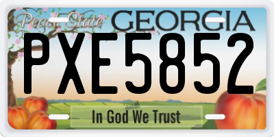 GA license plate PXE5852