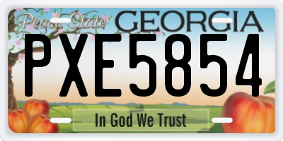 GA license plate PXE5854
