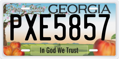 GA license plate PXE5857
