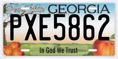 GA license plate PXE5862