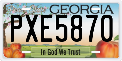 GA license plate PXE5870