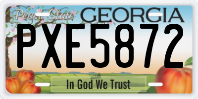 GA license plate PXE5872