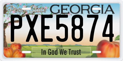 GA license plate PXE5874