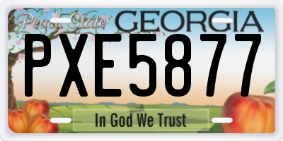 GA license plate PXE5877