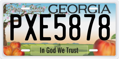 GA license plate PXE5878