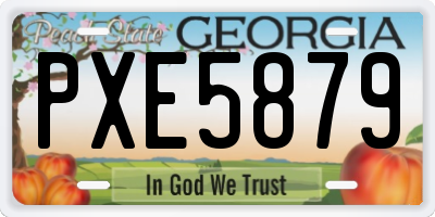 GA license plate PXE5879