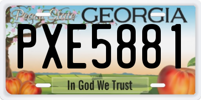 GA license plate PXE5881
