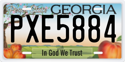 GA license plate PXE5884