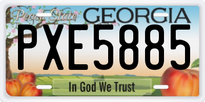 GA license plate PXE5885