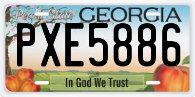 GA license plate PXE5886