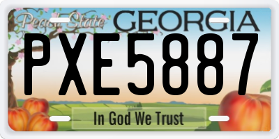 GA license plate PXE5887