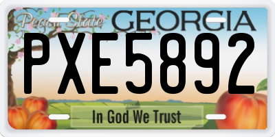 GA license plate PXE5892