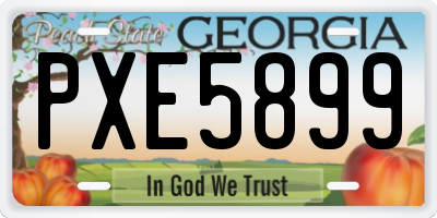 GA license plate PXE5899
