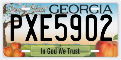 GA license plate PXE5902
