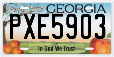 GA license plate PXE5903