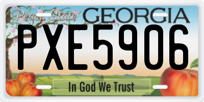 GA license plate PXE5906