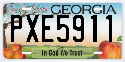 GA license plate PXE5911