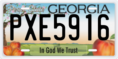 GA license plate PXE5916