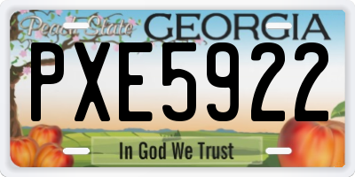 GA license plate PXE5922