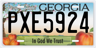 GA license plate PXE5924