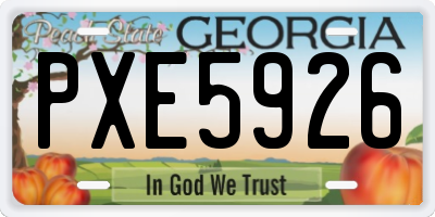 GA license plate PXE5926