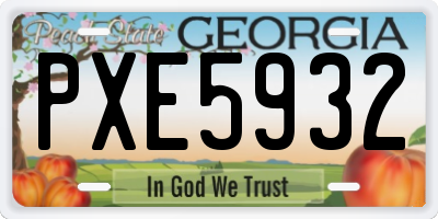 GA license plate PXE5932