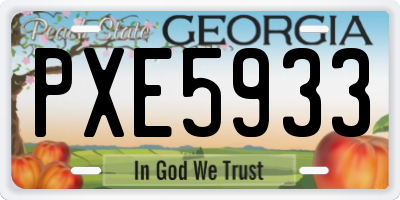 GA license plate PXE5933