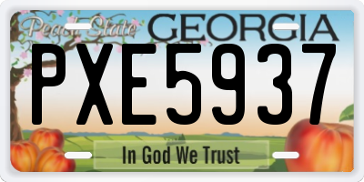 GA license plate PXE5937