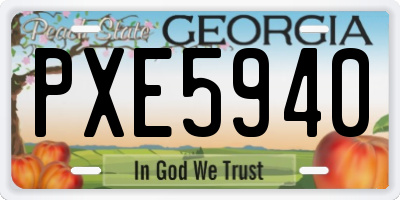 GA license plate PXE5940