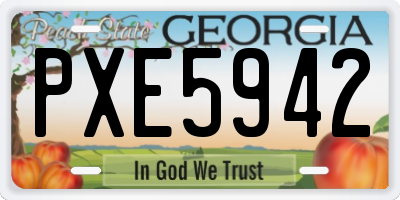 GA license plate PXE5942