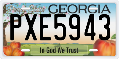 GA license plate PXE5943