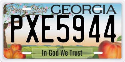 GA license plate PXE5944