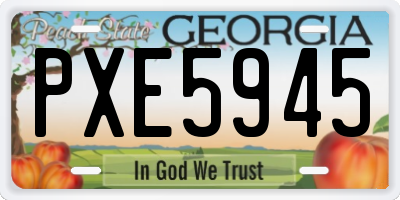 GA license plate PXE5945