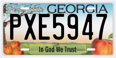 GA license plate PXE5947