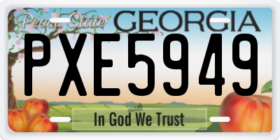 GA license plate PXE5949