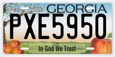 GA license plate PXE5950