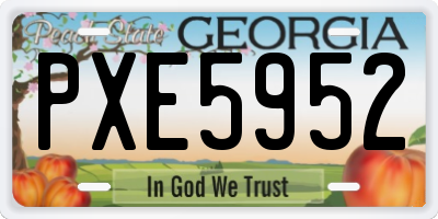 GA license plate PXE5952
