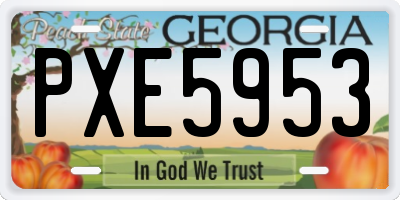 GA license plate PXE5953